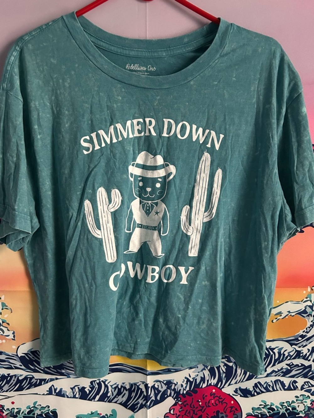 Simmer Down Cowboy Teal Green Women Shirt